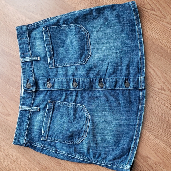 Ralph Lauren Denim & Supply Button Front Stretch Skirt 30" Waist X 16" - Picture 1 of 6